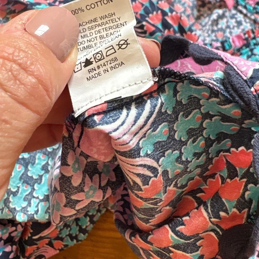 Simply Southern Dress Women Pink‎ Teal Flamingo Floral Drop Waist Boho SIZE M - Picture 7 of 7
